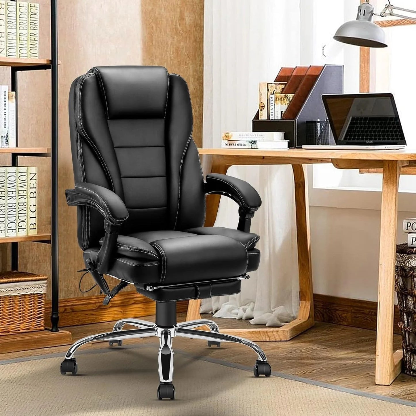 Ergonomic Massage Office Chair with Footrest