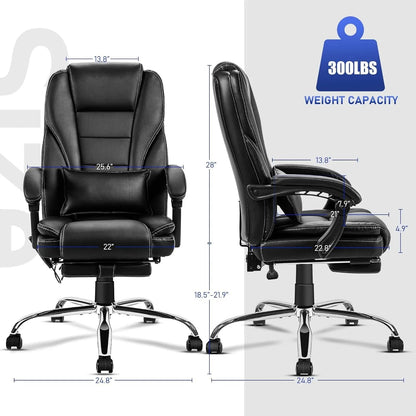 Ergonomic Massage Office Chair with Footrest