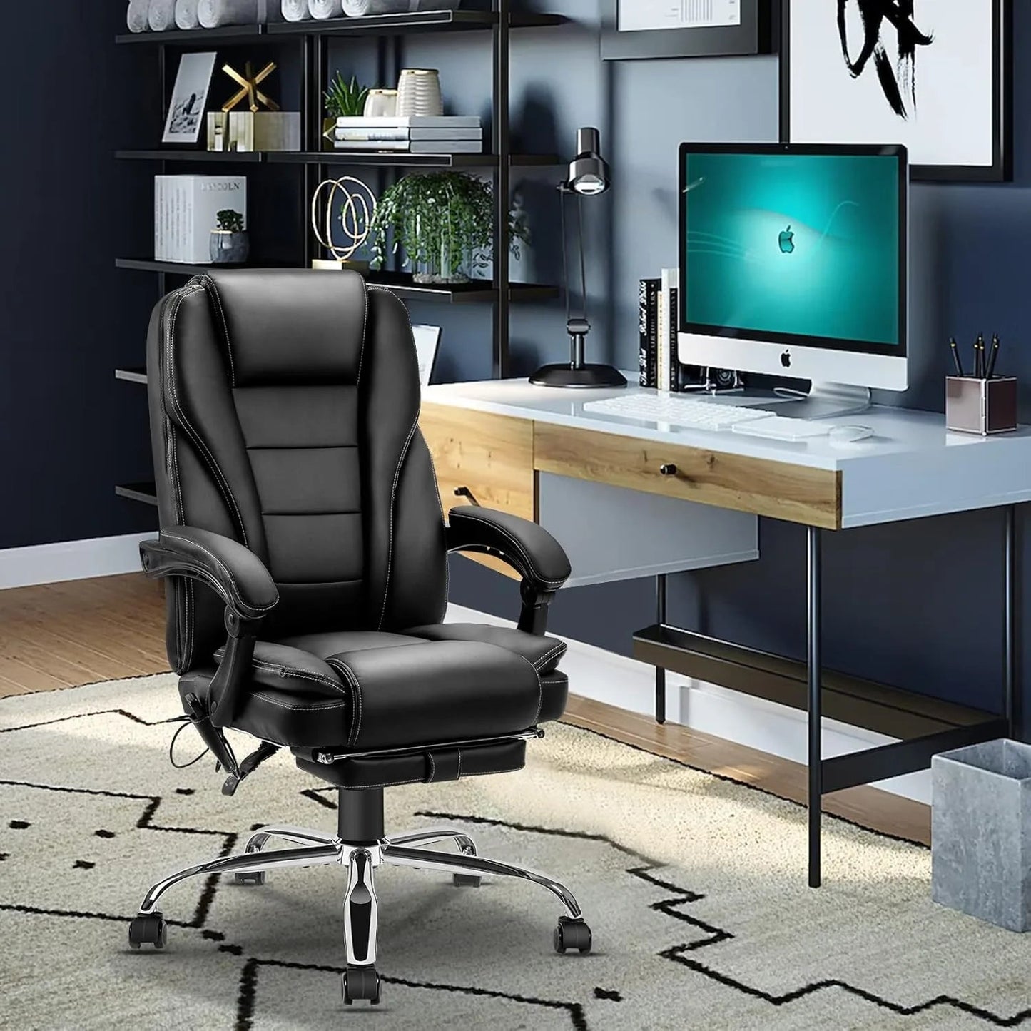 Ergonomic Massage Office Chair with Footrest