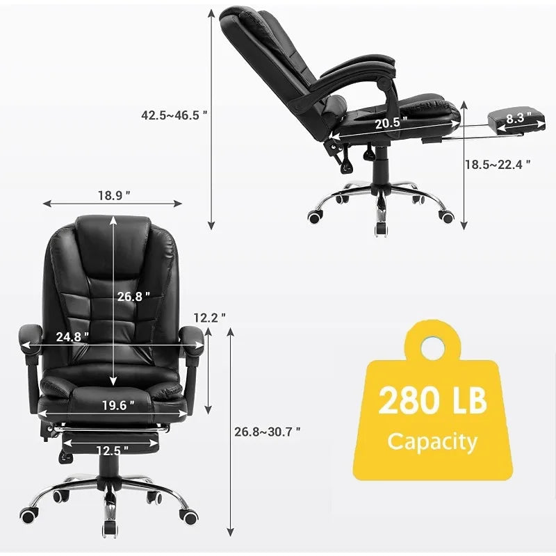 Ergonomic Massage Office Chair with Footrest