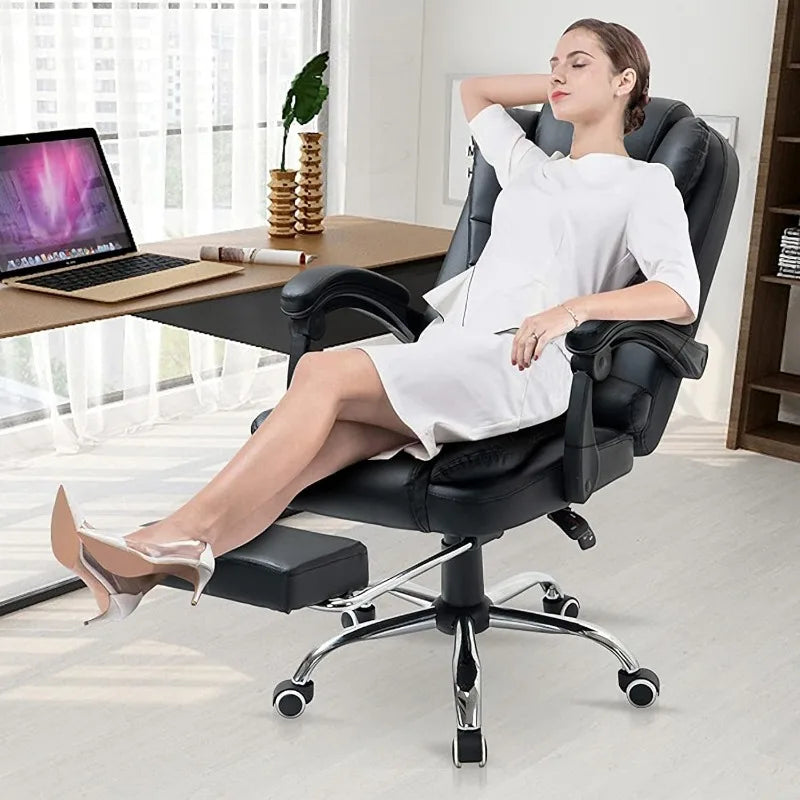 Ergonomic Massage Office Chair with Footrest