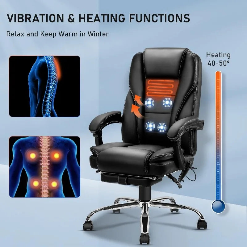 Ergonomic Massage Office Chair with Footrest