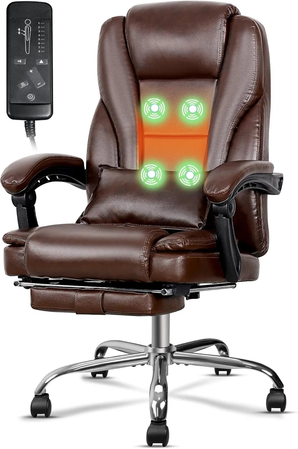 Ergonomic Massage Office Chair with Footrest