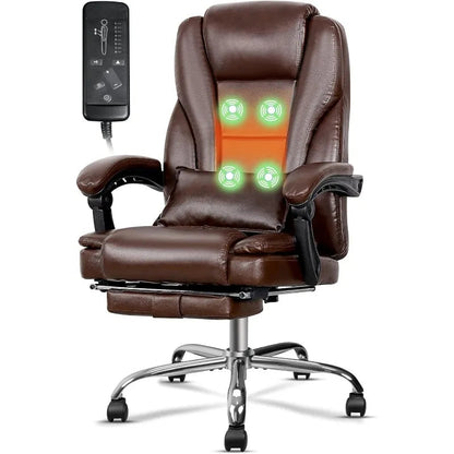 Ergonomic Massage Office Chair with Footrest