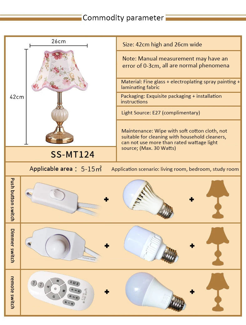 European Glass Desk Lamp Classic