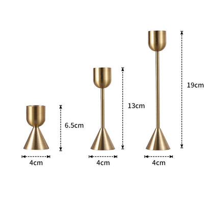 European Metal Candle Holders Set