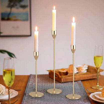 European Metal Candle Holders Set