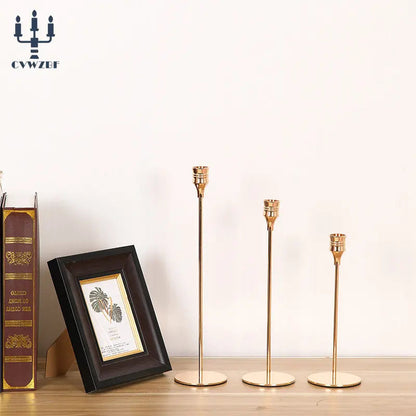 European Metal Candle Holders Set