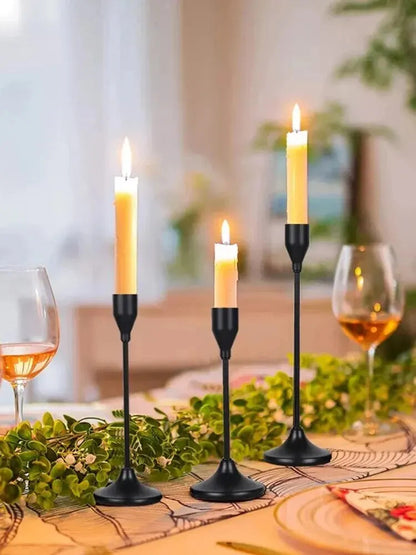 European Metal Candle Holders Set