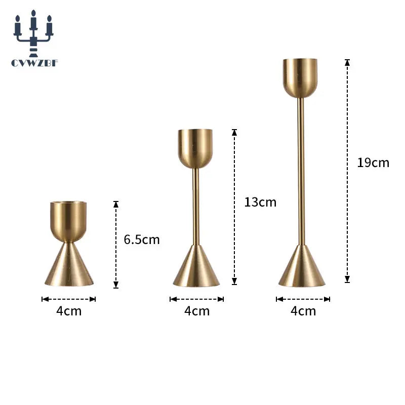 European Metal Candle Holders Set