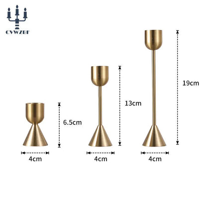 European Metal Candle Holders Set