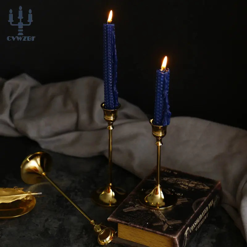 European Metal Candle Holders Set