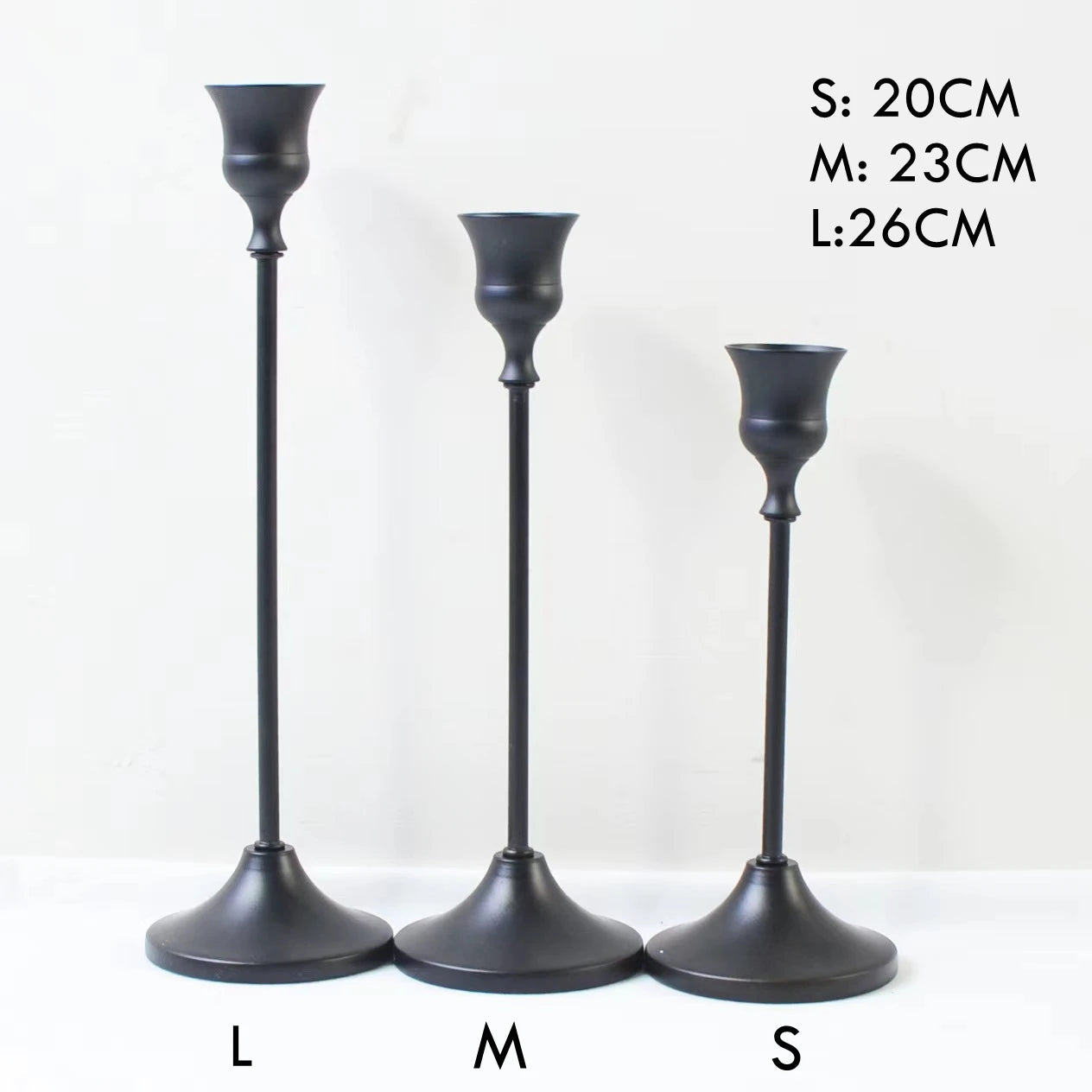 European Metal Candle Holders Set