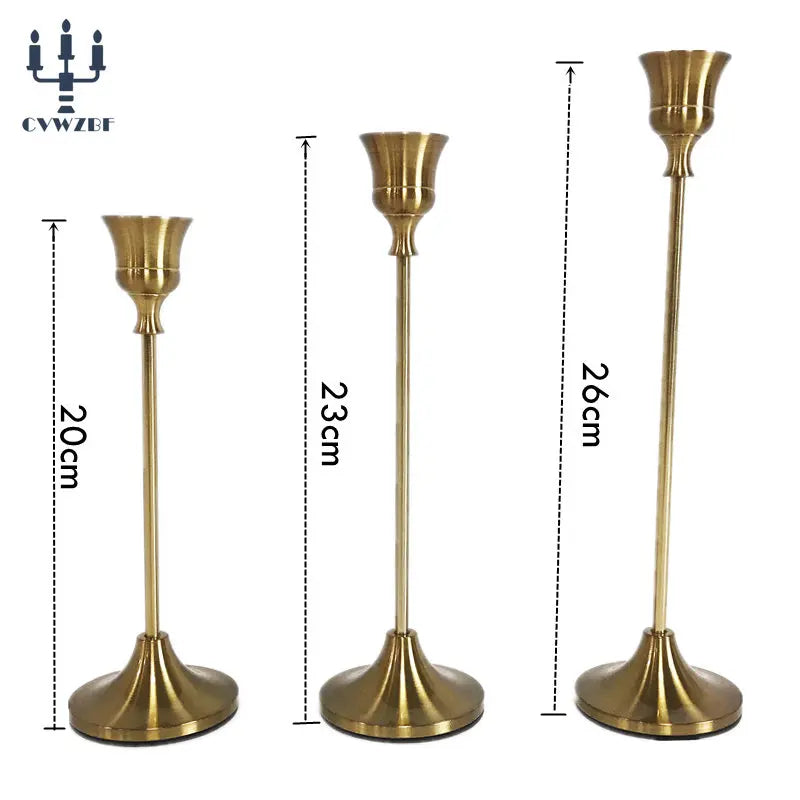 European Metal Candle Holders Set