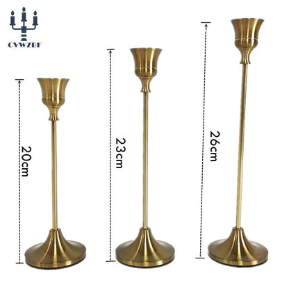 European Metal Candle Holders Set