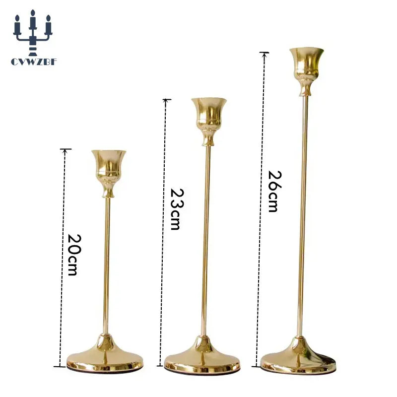 European Metal Candle Holders Set