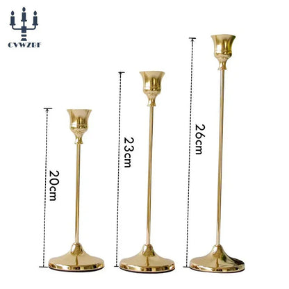 European Metal Candle Holders Set