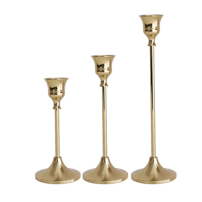 European Metal Candle Holders Set