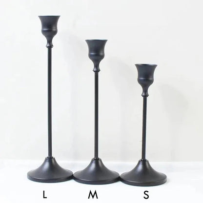 European Metal Candle Holders Set