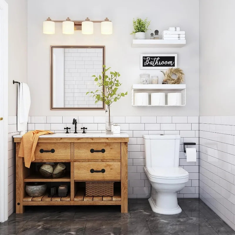 Farmhouse Bathroom Floating Shelf Set