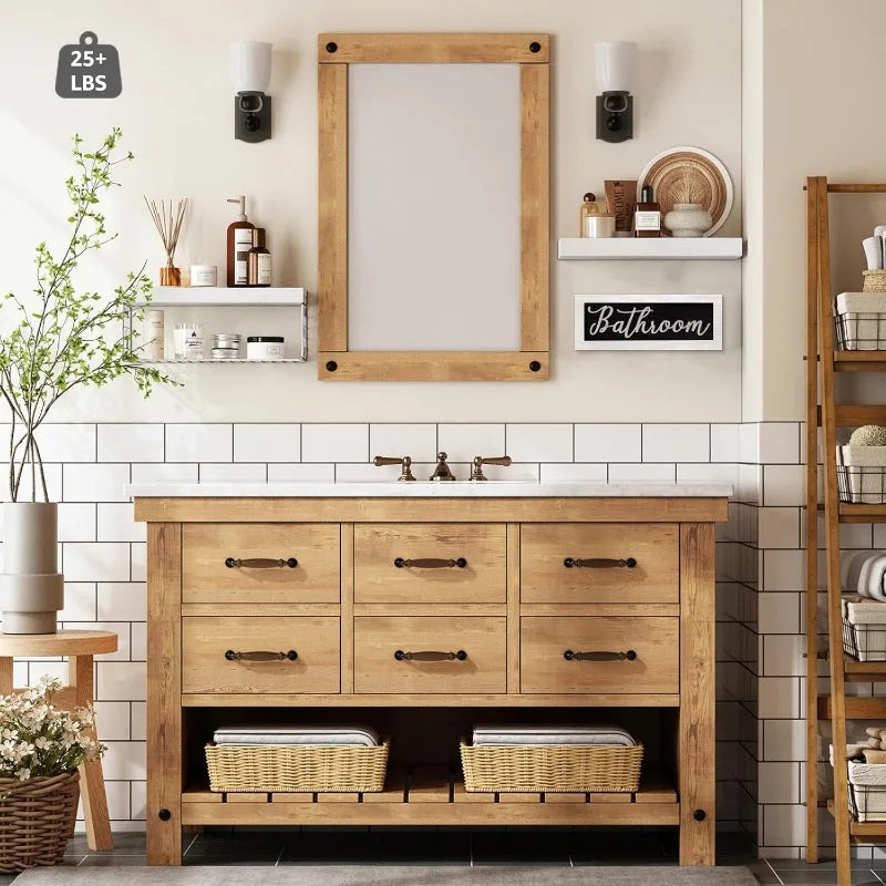 Farmhouse Bathroom Floating Shelf Set