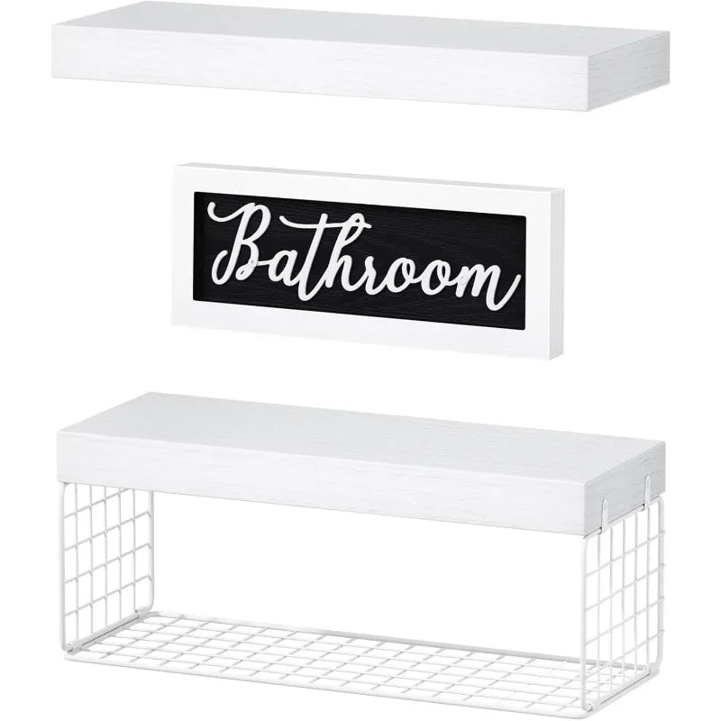 Farmhouse Bathroom Floating Shelf Set