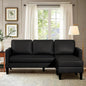 Faux Leather L-Shaped Sectional Sofa