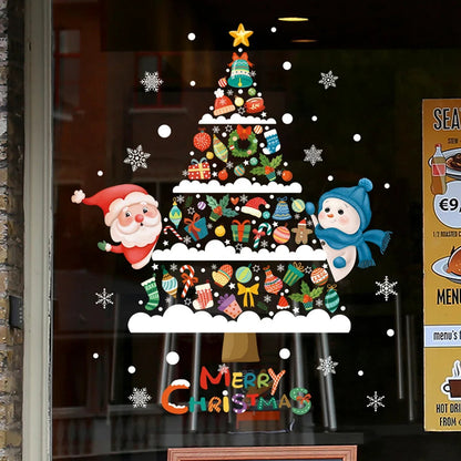 Festive Cartoon Window Stickers Set