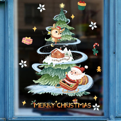 Festive Cartoon Window Stickers Set