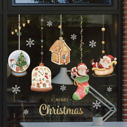 Festive Cartoon Window Stickers Set