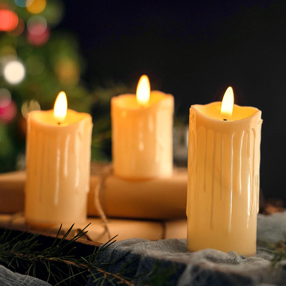 Flameless Flickering LED Pillar Candles