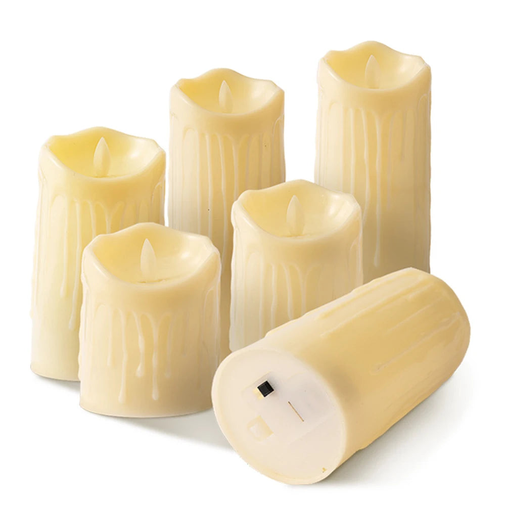 Flameless Flickering LED Pillar Candles