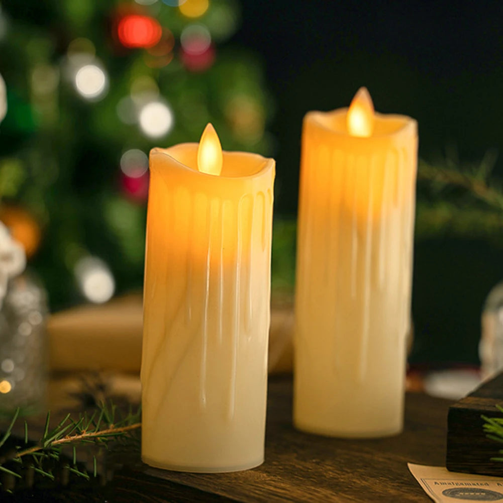 Flameless Flickering LED Pillar Candles