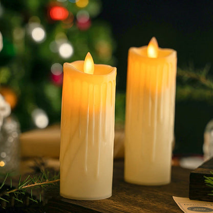 Flameless Flickering LED Pillar Candles