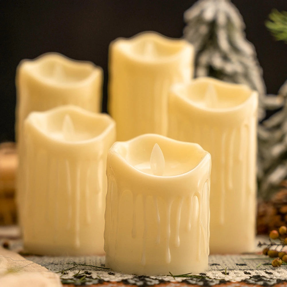 Flameless Flickering LED Pillar Candles