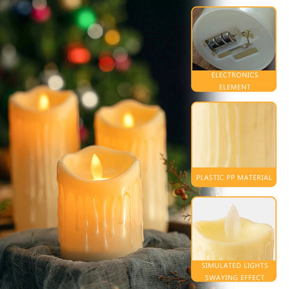 Flameless Flickering LED Pillar Candles