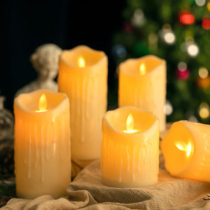 Flameless Flickering LED Pillar Candles