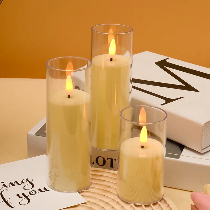 Flameless LED Acrylic Candle Set