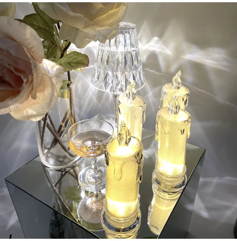 Flameless LED Crystal Candle Lamp