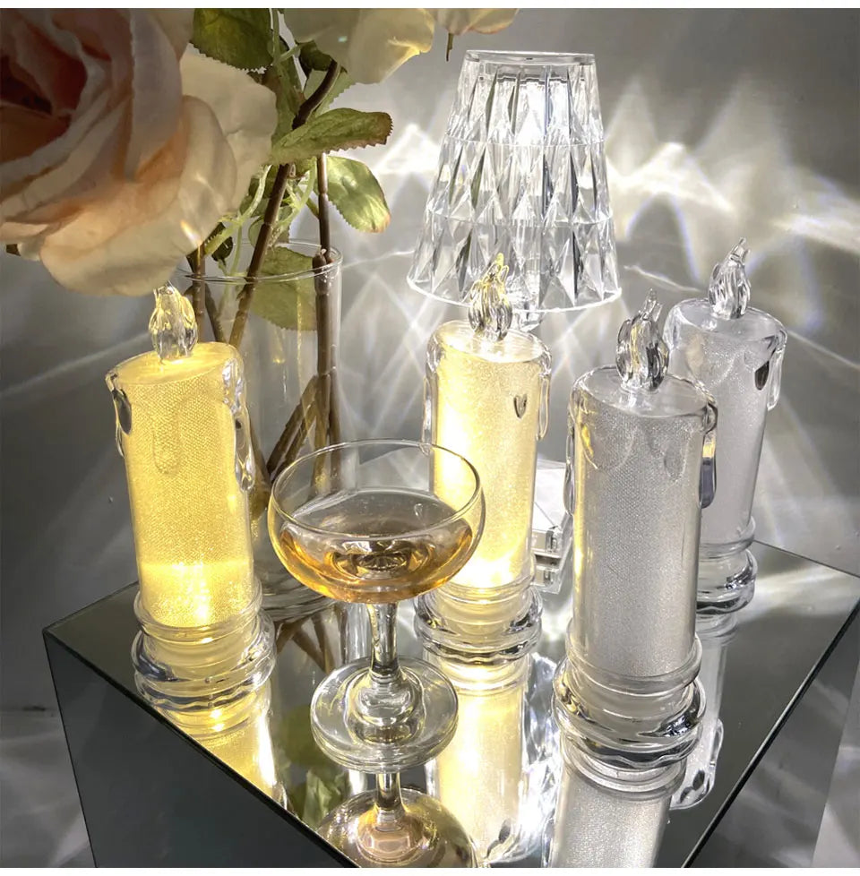 Flameless LED Crystal Candle Lamp