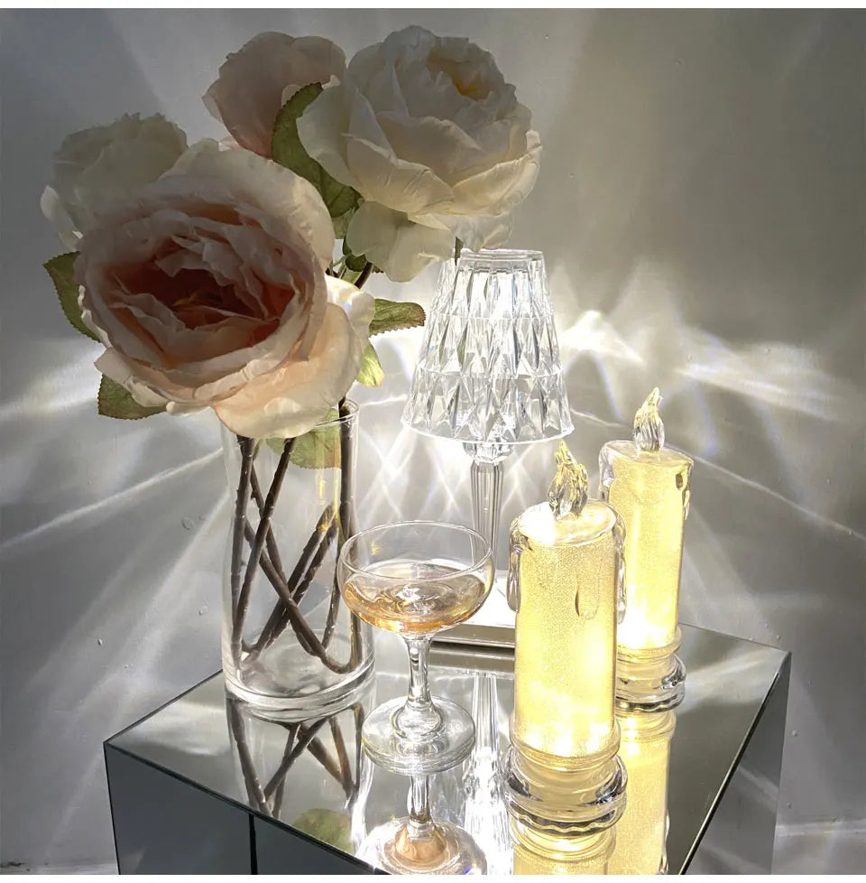 Flameless LED Crystal Candle Lamp