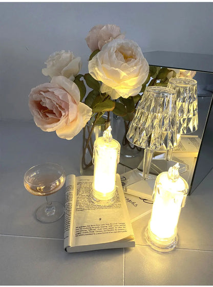 Flameless LED Crystal Candle Lamp