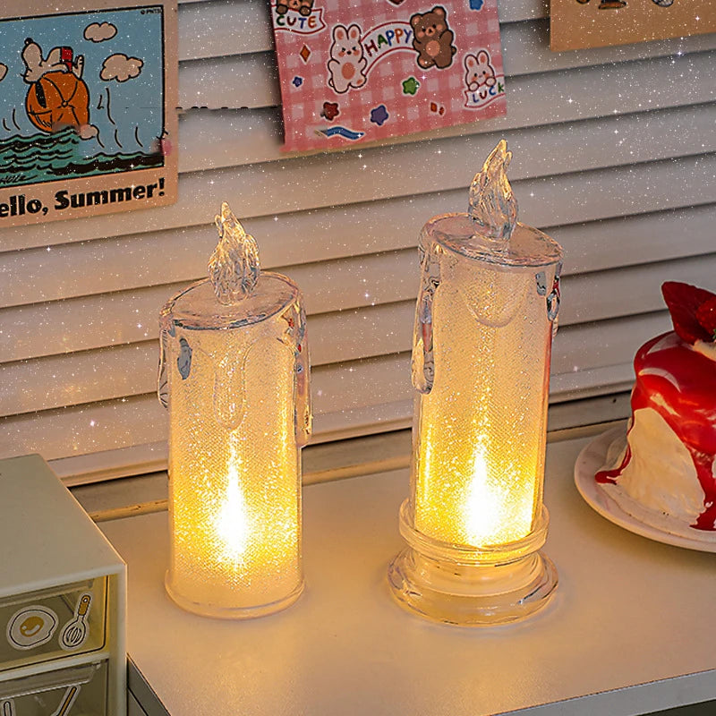 Flameless LED Crystal Candle Lamp