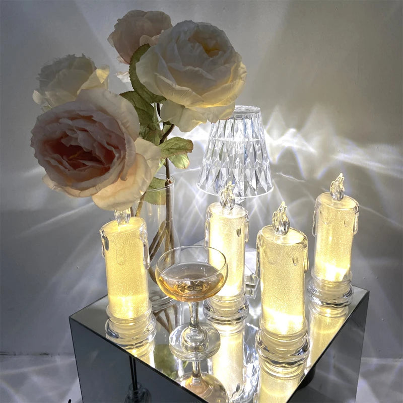 Flameless LED Crystal Candle Lamp