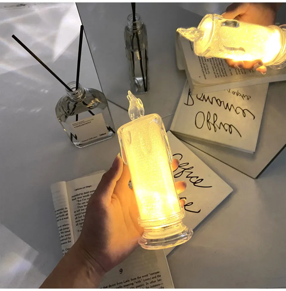 Flameless LED Crystal Candle Lamp