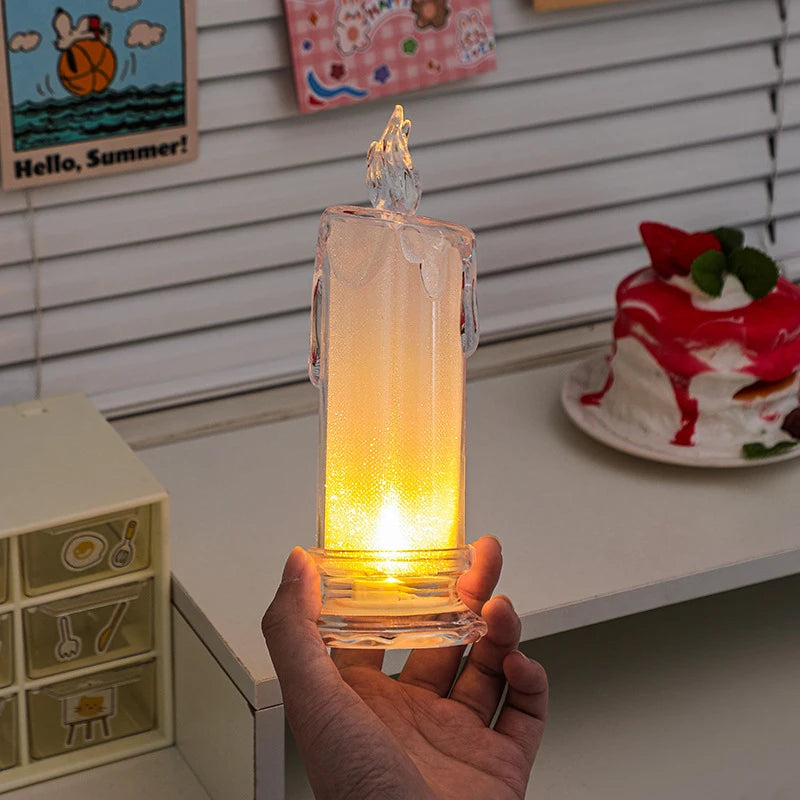 Flameless LED Crystal Candle Lamp