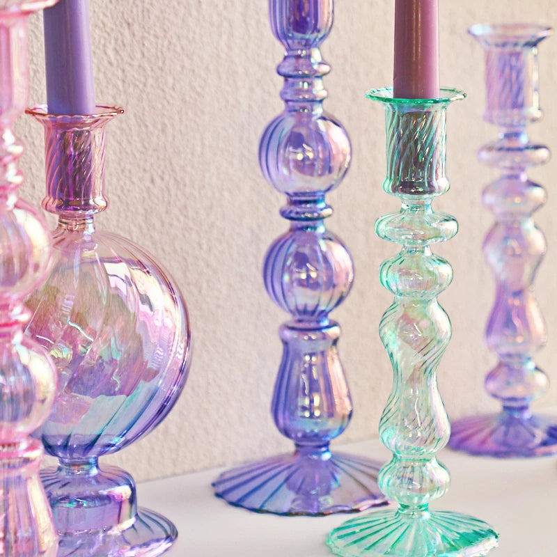 Floriddle Retro Glass Candle Holders