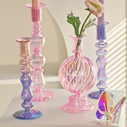 Floriddle Retro Glass Candle Holders