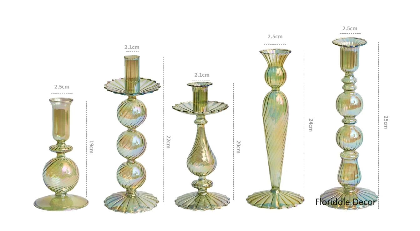 Floriddle Retro Glass Candle Holders