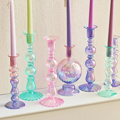 Floriddle Retro Glass Candle Holders